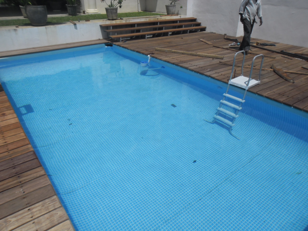 Pooldeck on INTEX Ultraframe Swimming Pool 24'x12'x52"